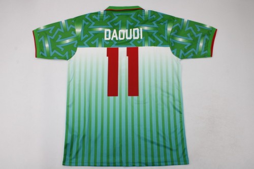 Retro Jersey 1994-1995 Morocco IBN DAOUDI 11 Away Green Soccer Jersey Vintage Football Shirt