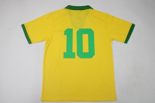 Retro Jersey 1958 Brazil 10 Home Soccer Jersey Vintage Brasil Camisetas de Futbol