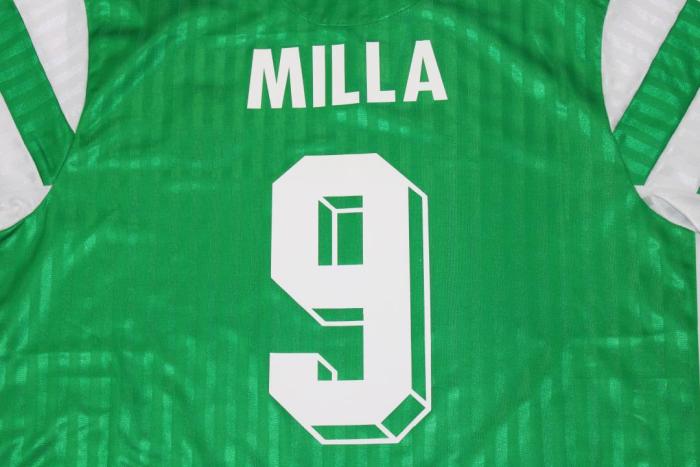 Retro Jersey 1990 Cameroon MILLA 9 Home Soccer Jersey Cameroun Vintage Football Shirt