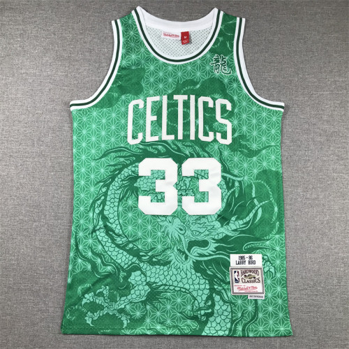Mitchell&ness 1985-86 Boston Celtics Basketball Shirt 33 LARRY BIRD Dragon NBA Jersey
