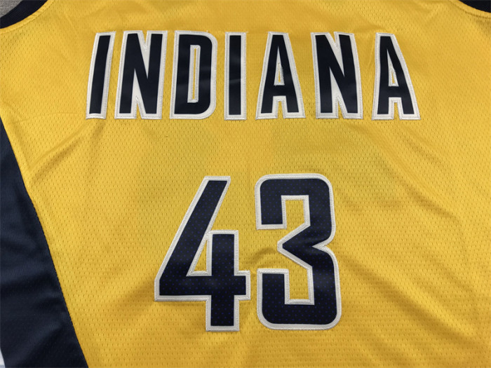 Indiana Pacers 43 SIAKAM Yellow NBA Shirt Basketball Jersey