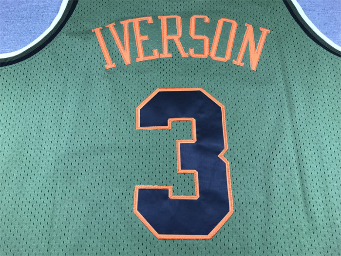 Mitchell&ness 1996-97 Philadelphia 76ers Basketball Shirt 3 ALLEN IVERSON Green NBA Jersey