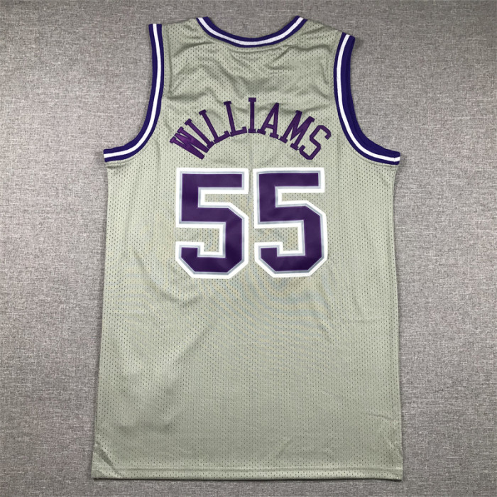 Mitchell&Ness 2000-01 Sacramento Kings 55 JASON WILLIAMS Grey NBA Jersey Basketball Shirt