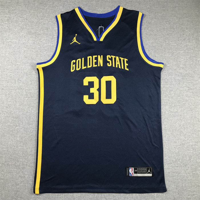 Statement Edition State Warriors 30 CURRY NBA Jersey Dark Blue Basketball Shirt