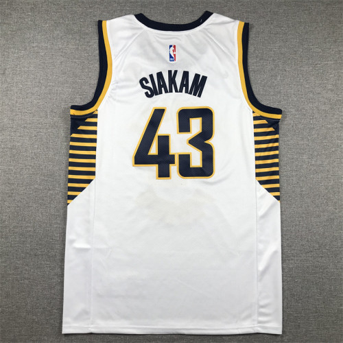 Indiana Pacers 43 SIAKAM White NBA Shirt Basketball Jersey