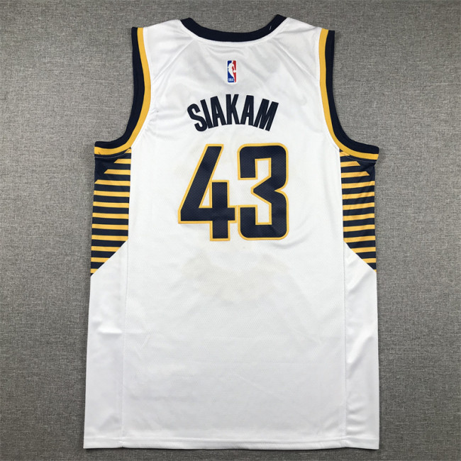 Indiana Pacers 43 SIAKAM White NBA Shirt Basketball Jersey