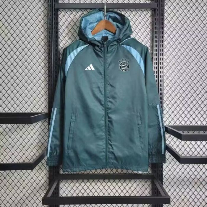 2024 Bayern Munich Dark Green/Blue Soccer Windbreaker Jacket Football Jacket