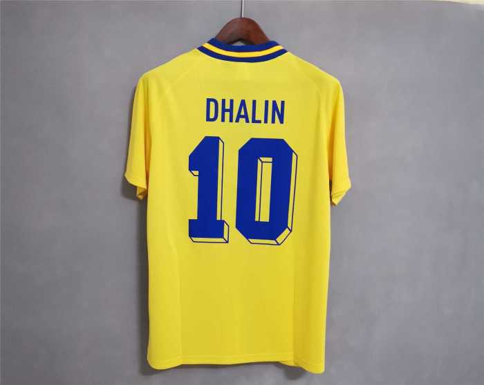 Retro Jersey 1994 Sweden DHALIN 10 Home Soccer Jersey Vintage Football Shirt