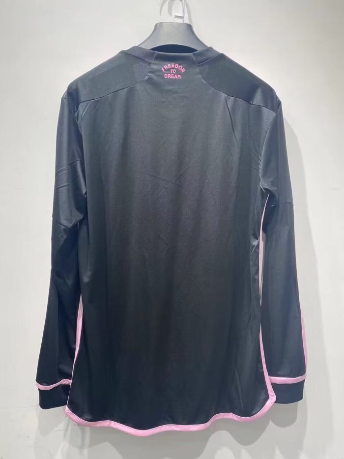 Long Sleeve 2024-2025 Inter Miami Away Black Soccer Jersey Football Shirt