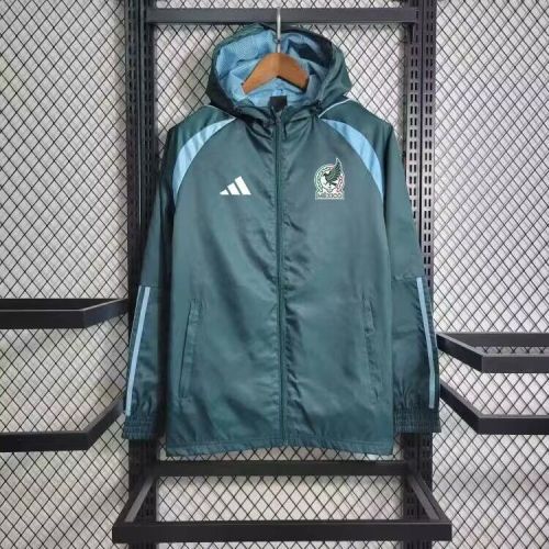 2024 Mexico Dark Green/Blue Soccer Windbreaker Jacket Football Jacket