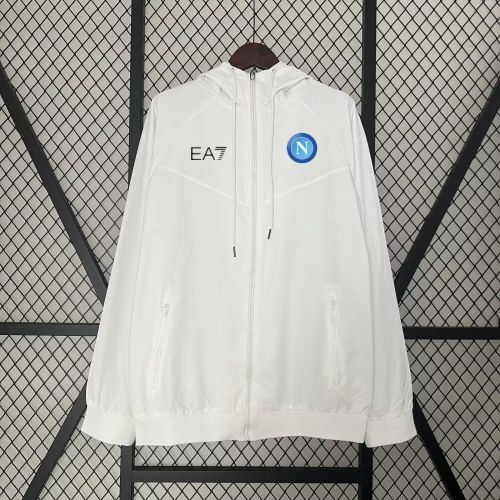 2024 Napoli White Soccer Windbreaker Jacket Football Jacket