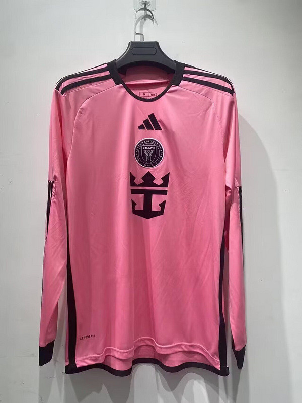 Long Sleeve 2024-2025 Inter Miami Home Soccer Jersey Football Shirt