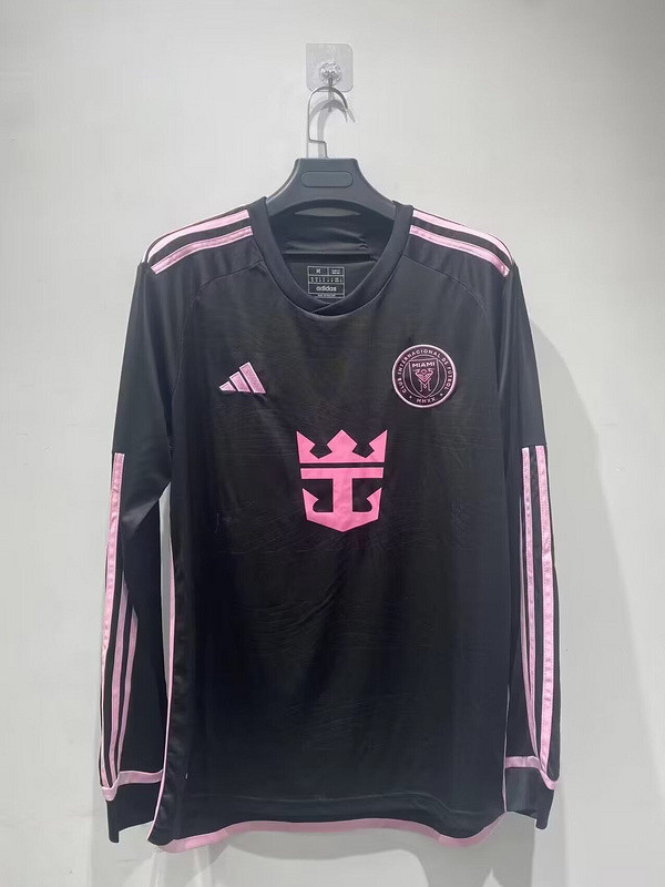 Long Sleeve 2024-2025 Inter Miami Away Black Soccer Jersey Football Shirt