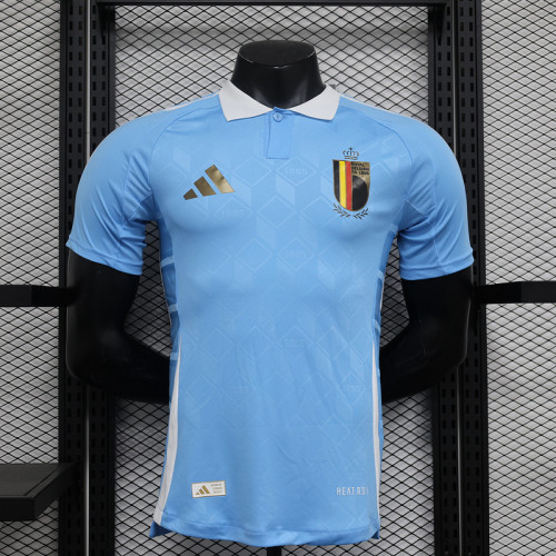 Player Version 2024 BEL Away Soccer Jersey Blue Football Shirt