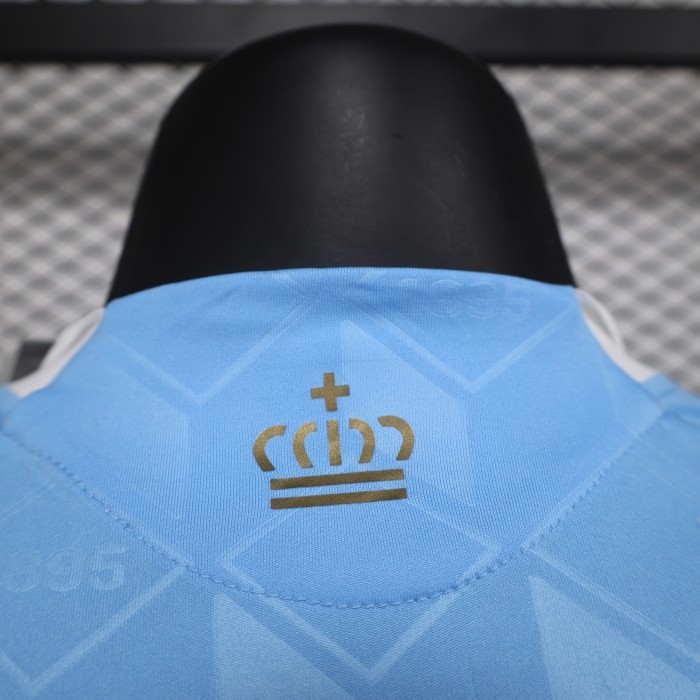 Player Version 2024 BEL Away Soccer Jersey Blue Football Shirt