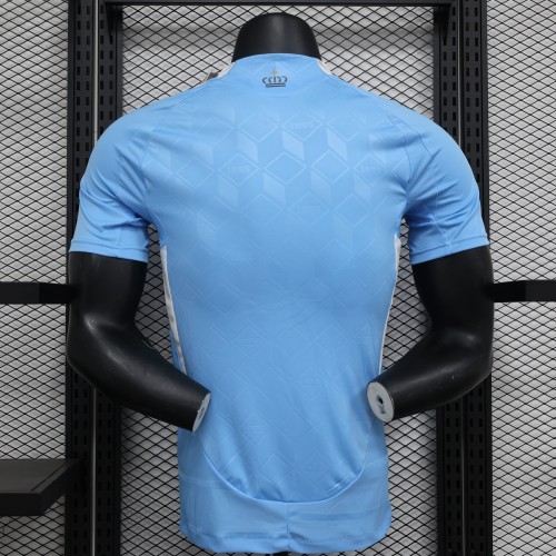 Player Version 2024 BEL Away Soccer Jersey Blue Football Shirt