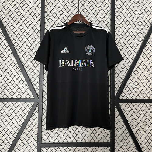 2024-2025 Manchester United X Balmain Black Soccer Jersey