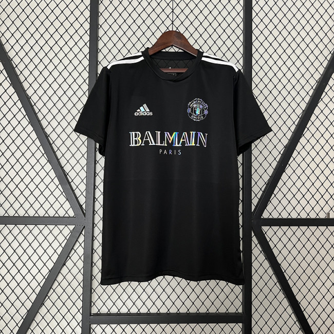 2024-2025 Manchester United X Balmain Black Soccer Jersey