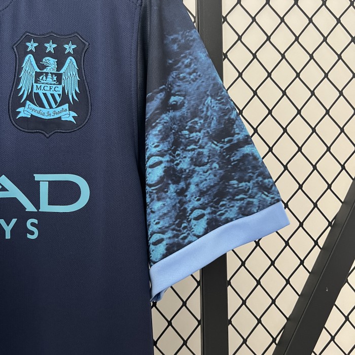Retro Jersey 2015-2016 Manchester City Away Dark Blue Soccer Jersey Vintage Man City Football Shirt