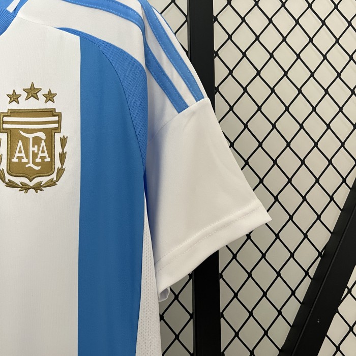 with FIFA World Champions 2022 Patch Fan Version Argentina 2024 Home Soccer Jersey Football Shirt