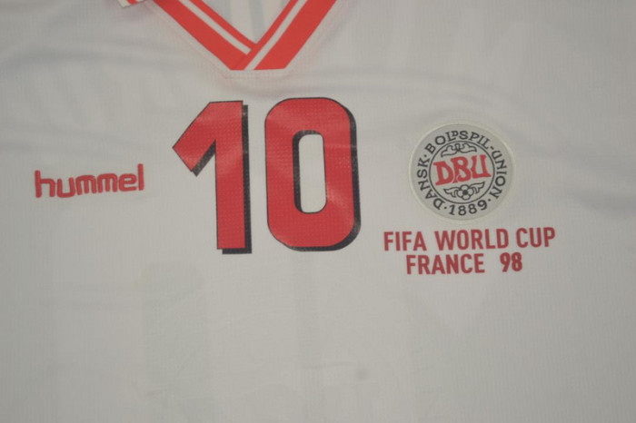 with Front Lettering Retro Jersey Denmark 1998 Away Soccer Jersey Vintage Football Shirt