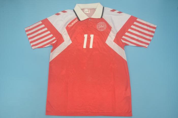 Retro Jersey 1992 Denmark B.LAUDRUP 11 Home Soccer Jersey Vintage Football Shirt