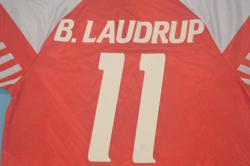 Retro Jersey 1992 Denmark B.LAUDRUP 11 Home Soccer Jersey Vintage Football Shirt