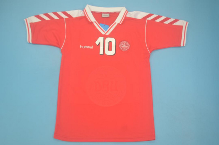 Retro Jersey Denmark 1998 M.LAUDRUP 10 Home Soccer Jersey Vintage Football Shirt