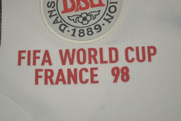 with Front Lettering Retro Jersey Denmark 1998 Away Soccer Jersey Vintage Football Shirt