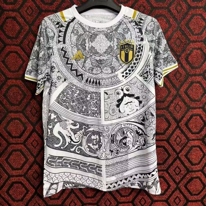 Fan Version Italy 2024 Souvenir White Soccer Jersey Football Shirt