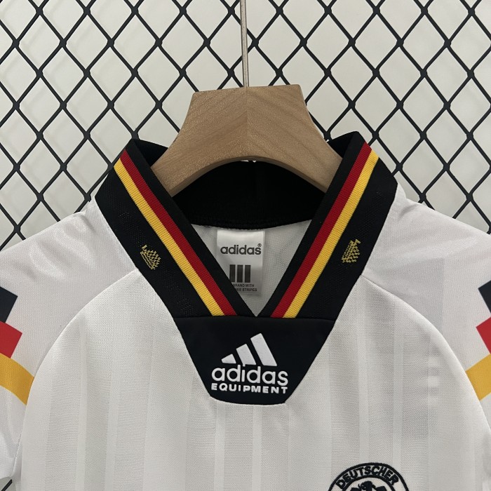 Retro Youth Uniform Kids Kit 1992 Germany Home Soccer Jersey Shorts Vintage Child Football Set