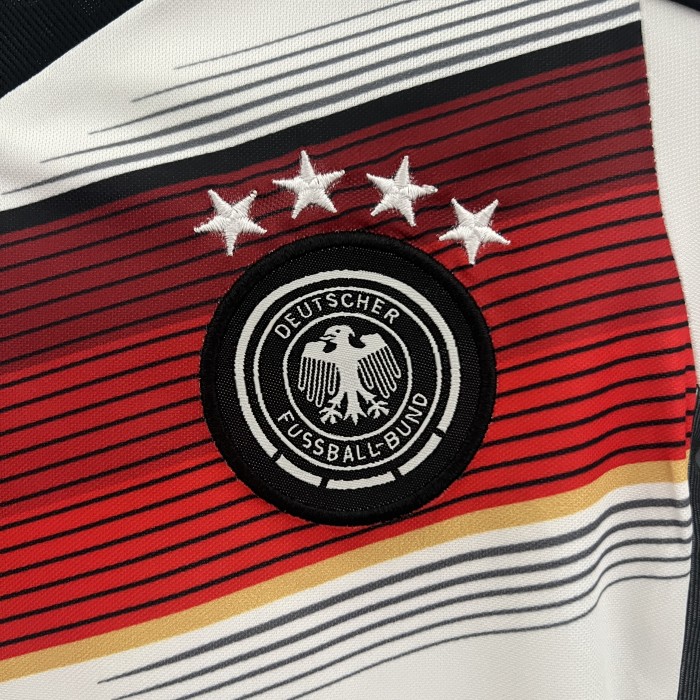 with 4 Stars Retro Youth Uniform 2014 Germany Home Soccer Jersey Shorts Vintage Child Football Kit
