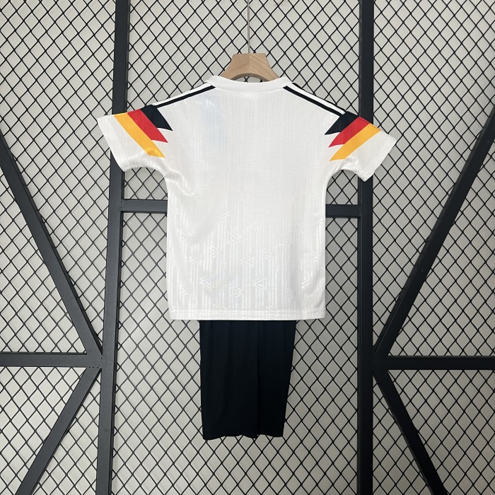 Retro Youth Uniform 1990 Germany Home Soccer Jersey Shorts Vintage Child Football Kit