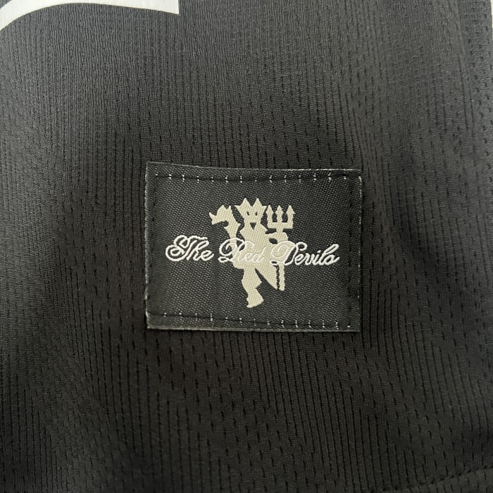 Adult Uniform Retro 2007-2008 Manchester United Away Black Soccer Jersey Shorts Vintage Football Kit