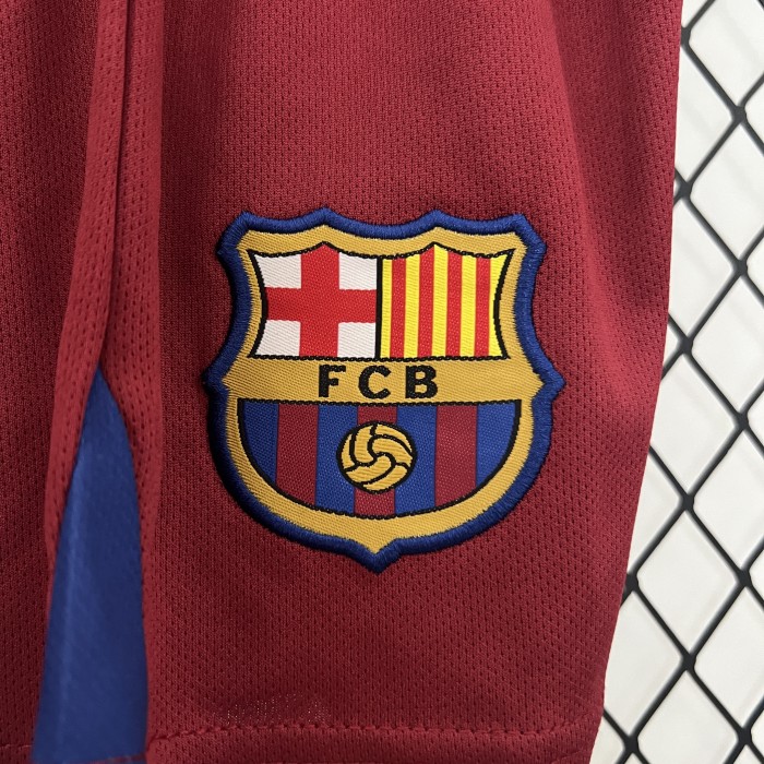 Retro Youth Uniform 2005-2006 Barcelona Home Soccer Jersey Shorts Vintage Child Football Kit