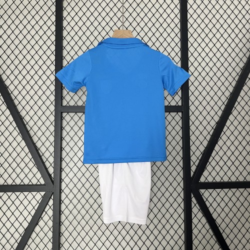 Retro Youth Uniform 1987-1988 Napoli Home Soccer Jersey Shorts Vintage Child Football Kit