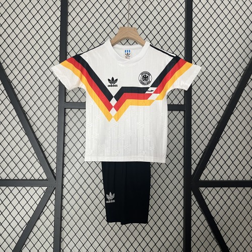 Retro Youth Uniform 1990 Germany Home Soccer Jersey Shorts Vintage Child Football Kit