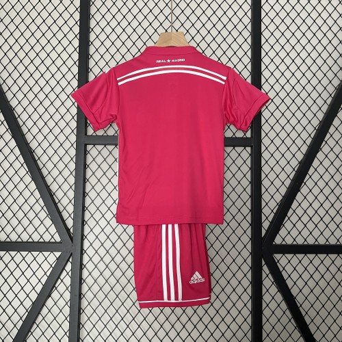 Retro Youth Uniform 2014-2015 Real Madrid Away Pink Soccer Jersey Shorts Vintage Child Football Kit