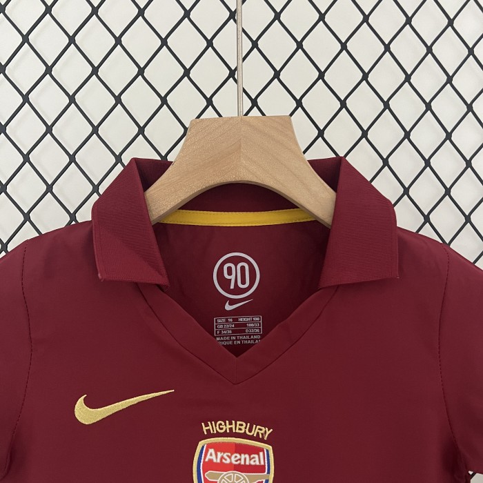 Retro Youth Uniform 2005-2006 Arsenal Home Soccer Jersey Shorts Vintage Child Football Kit