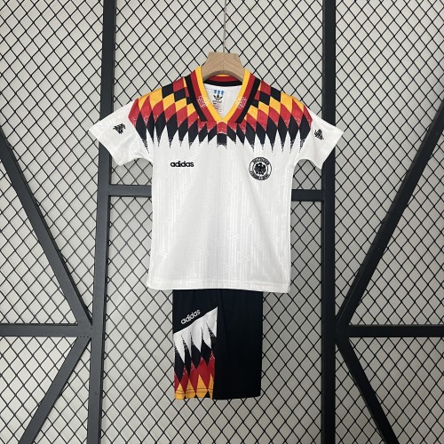 Retro Youth Uniform 1994 Germany Home Soccer Jersey Shorts Vintage Child Football Kit
