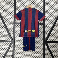 Retro Youth Uniform 2014-2015 Barcelona Home Soccer Jersey Shorts Vintage Child Football Kit