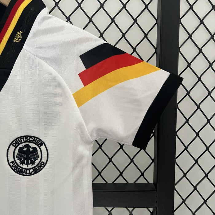 Retro Youth Uniform Kids Kit 1992 Germany Home Soccer Jersey Shorts Vintage Child Football Set
