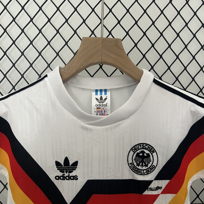 Retro Youth Uniform 1990 Germany Home Soccer Jersey Shorts Vintage Child Football Kit