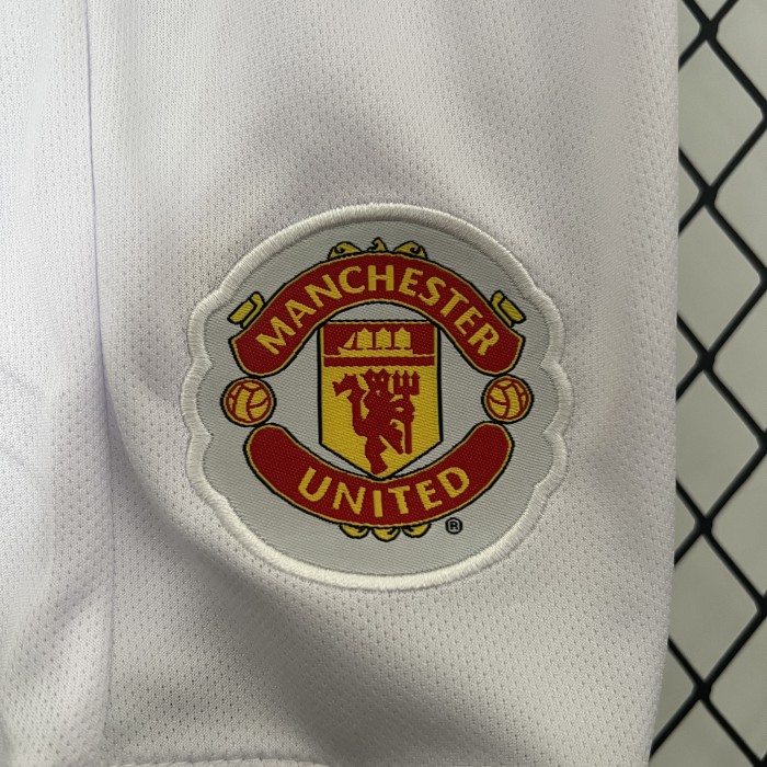 Adult Uniform Retro 2007-2008 Manchester United Away Black Soccer Jersey Shorts Vintage Football Kit