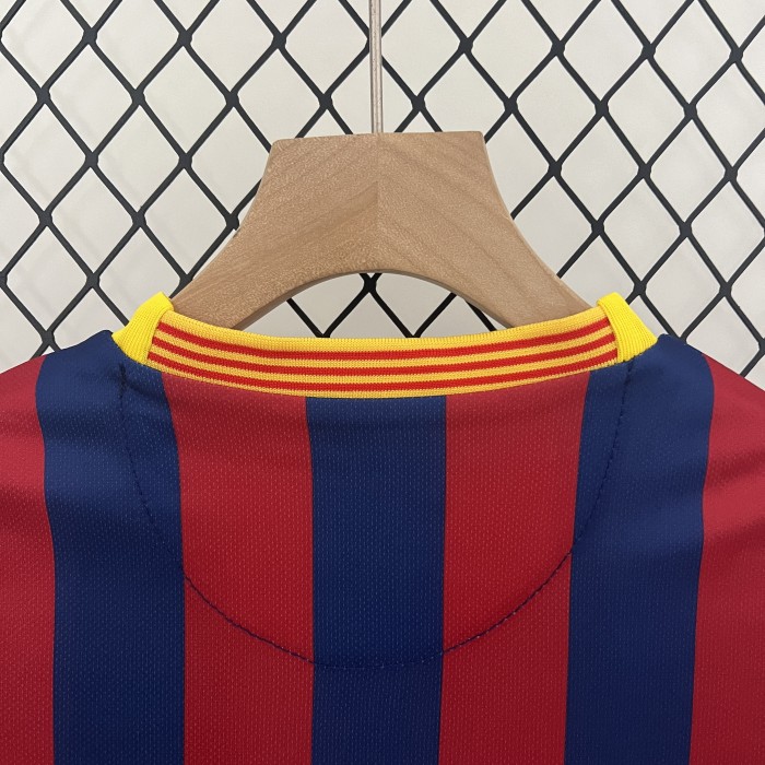Retro Youth Uniform 2013-2014 Barcelona Home Soccer Jersey Shorts Vintage Child Football Kit