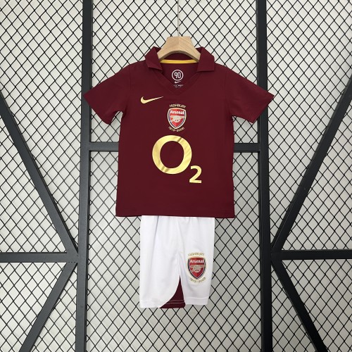 Retro Youth Uniform 2005-2006 Arsenal Home Soccer Jersey Shorts Vintage Child Football Kit