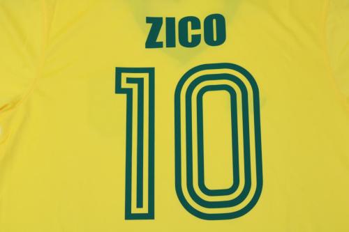 Retro Jersey 1978 Brazil ZICO 10 Home Soccer Jersey Vintage Brasil Camisetas de Futbol