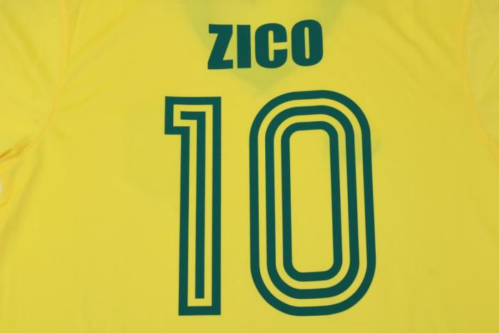 Retro Jersey 1978 Brazil ZICO 10 Home Soccer Jersey Vintage Brasil Camisetas de Futbol