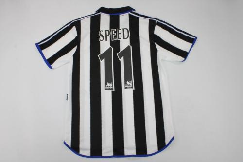 Retro Jersey 2000-2001 Newcastle United 11 SPEED Home Soccer Jersey Vintage Football Shirt