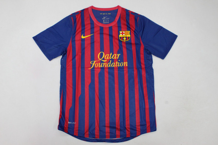 Player Version Retro Jersey 2011-2012 Barcelona Home Soccer Jersey Vintage Football Shirt